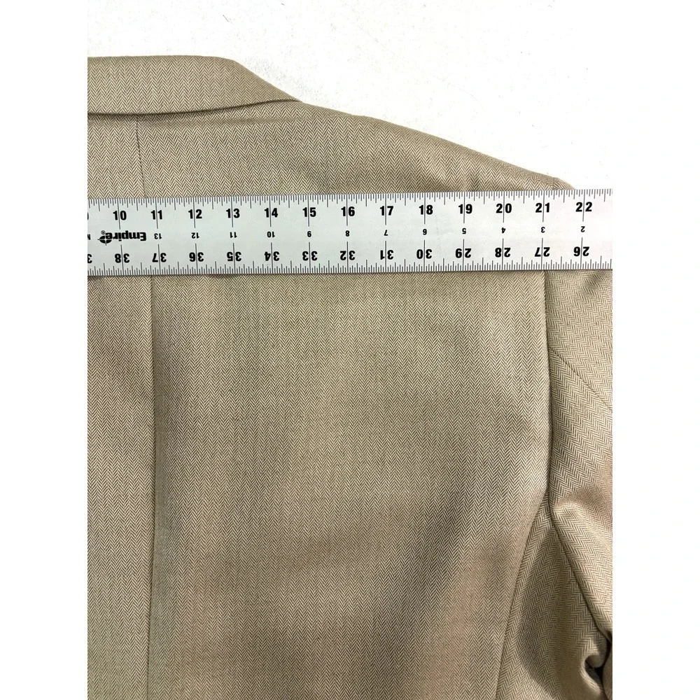 Jos A Bank 50R tan herringbone silk camel hair blazer jacket sport‎ suit coat